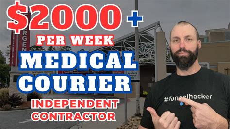 Per Week As A Medical Courier Independent Contractor Youtube