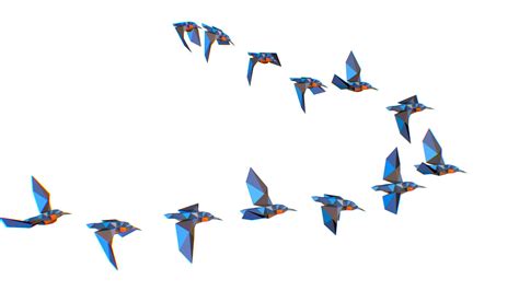 Animated Flock Birds Lowpoly Art Style Buy Royalty Free D Model By