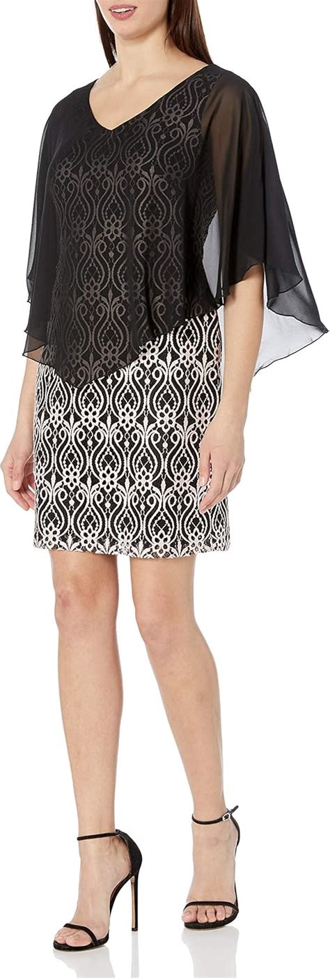 Connected Apparel Womens One Piece Lace Sheath Dress With