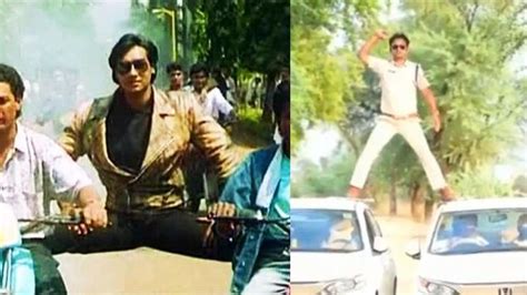 Madhya Pradesh Based Cop Performs Ajay Devgn’s Stunt From Phool Aur Kaante Gets Slapped With A