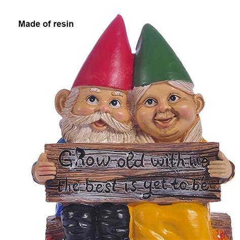 Cute Gnome Statue Garden Gnome Cute Couple Statue Desk Decor Grow Old