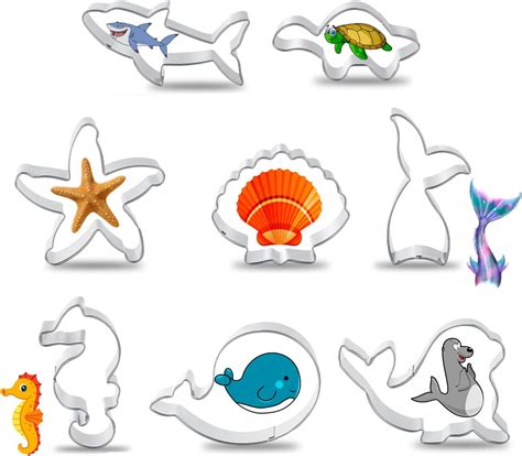 FACATH Ocean Creature Cookie Cutter Set 8 Pcs Ocean Cookie Cutter