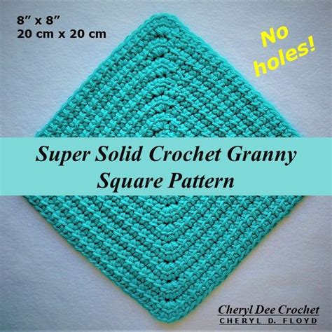 Crochet Pattern Super Solid Crochet Granny Square 8 And 12