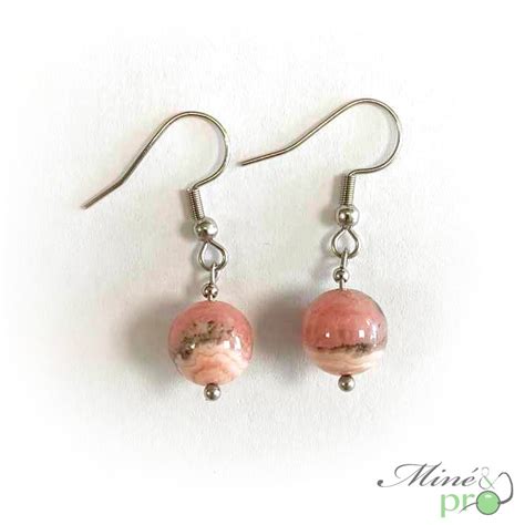 Boucles D Oreilles Rhodochrosite Mine Pro Grossiste De Cabochons En