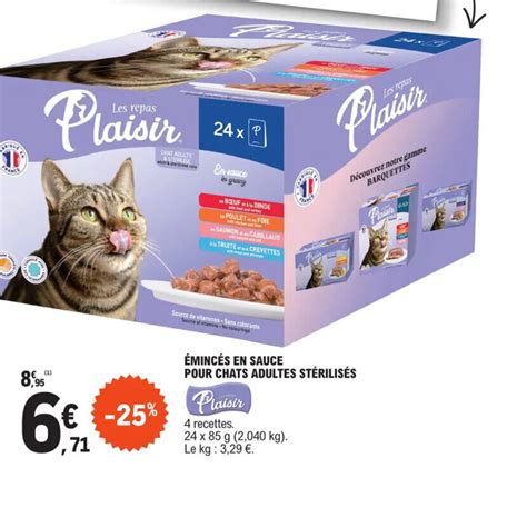 Promo ÉMINCÉS EN SAUCE POUR CHATS ADULTES STÉRILISÉS chez E Leclerc