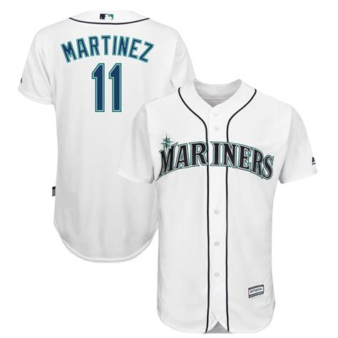 Majestic Edgar Martinez Seattle Mariners White Official Cool Base ...