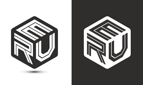 Premium Vector | Eru letter logo design with illustrator cube logo ...