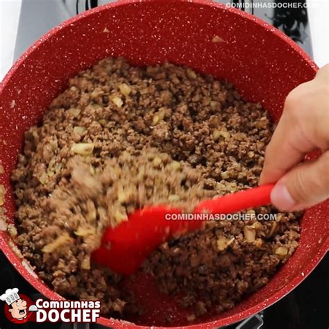 Recheio de Carne Moída Azeitona Comidinhas do Chef