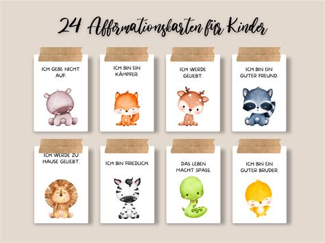 Affirmationskarten Kinder Mutmachkarten Karten Affirmationen Positive