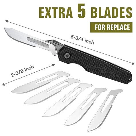 Buy Swiss Tech 3 5 Inch Replaceable Blade Hunting Knife Folding Scalpel With 5 Replacement