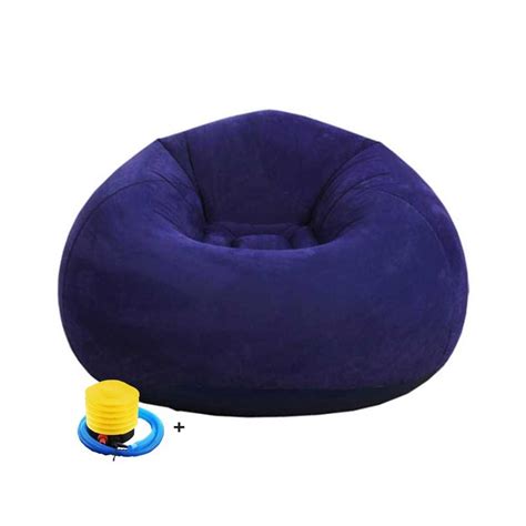 Pouf Gonflable Portatif Bleu Marine Avec Pompe à Air GRATUIT PG 111