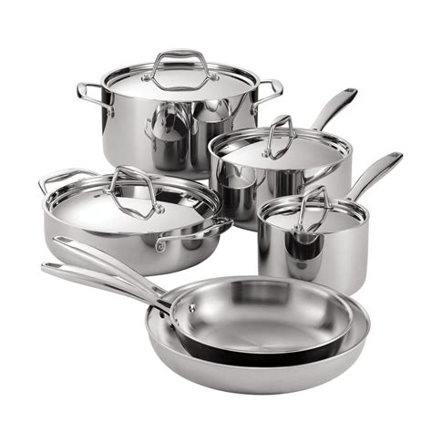 Pc Tri Ply Clad Stainless Steel Cookware Set Tramontina Us