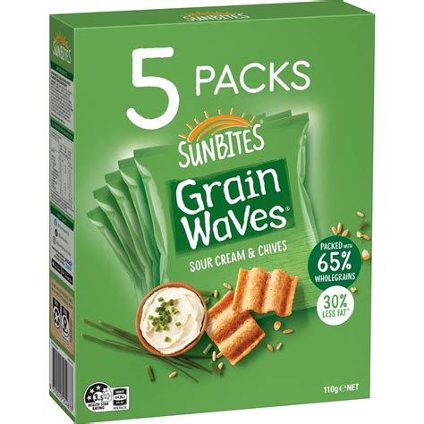 Sunbites Grainwaves Sour Cream Chives Wholegrain Chips Multipack G