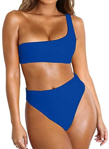 Byoauo Womens Bikini One Shoulder Top With High Waisted Bottom Two