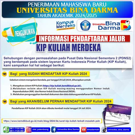 Beasiswa Kip Portal Web Ubd Universitas Bina Darma