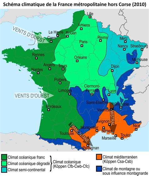 Climate Map Of France