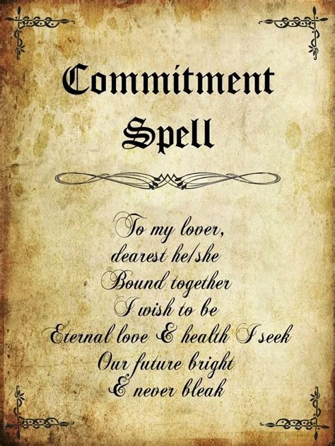 Commitment Is Key Magic Spell Book White Magic Spells Spell Book