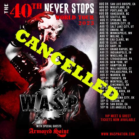 KNAC News W A S P U S 2023 Tour Cancelled