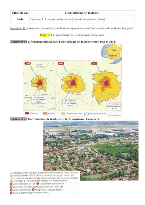 PDF Étude de cas Laire urbaine de Toulouse Socle Domaine 1