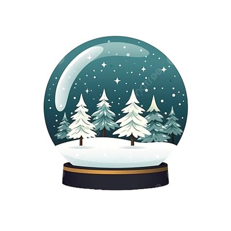 Illustration De Boule De Cristal De Noël Dans Un Style Minimal Png