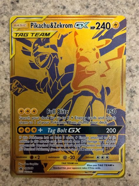 Pikachu And Zekrom Gx Sm Full Art Black Star Promo Pokemon Card Tcg