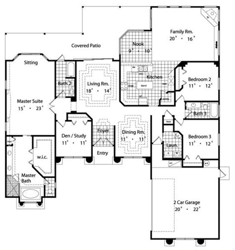 Mediterranean Style House Plan 4 Beds 3 Baths 2660 Sqft Plan 417