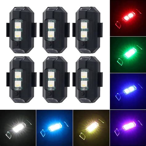 1pc Led Aircraft Strobe Light With 7 Color And 31 Lighting Modes Usb