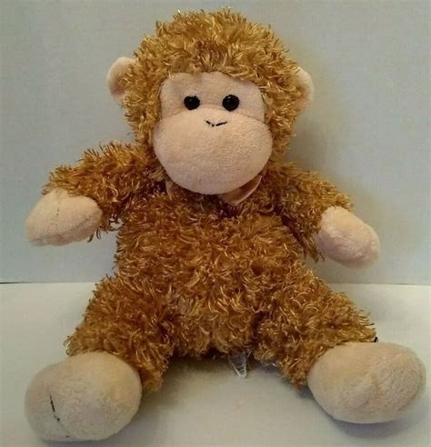 Dan Dee Gold Plush Monkey Curly Silky Hair Fur Floppy 14 Stuffed Soft