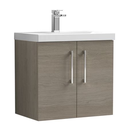 Scudo Alfie Mm Vanity Unit With Basin And Fluted Drawer In Sonoma