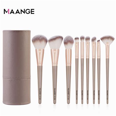 Maange 9pcs Makeup Brush Set Powder Blush Professional Brush With