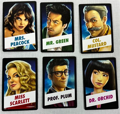 Clue 6 Character Cards 2018 Replacement Pieces Parts Lot 0049 Ebay