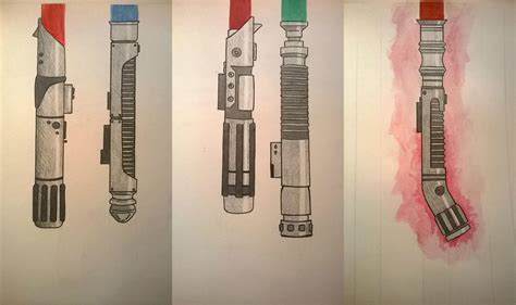 Lightsaber Drawing Pencil Sketch Colorful Realistic Art Images