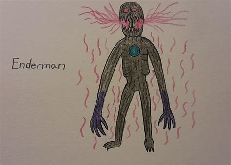 I drew my own realistic Enderman : r/Minecraft