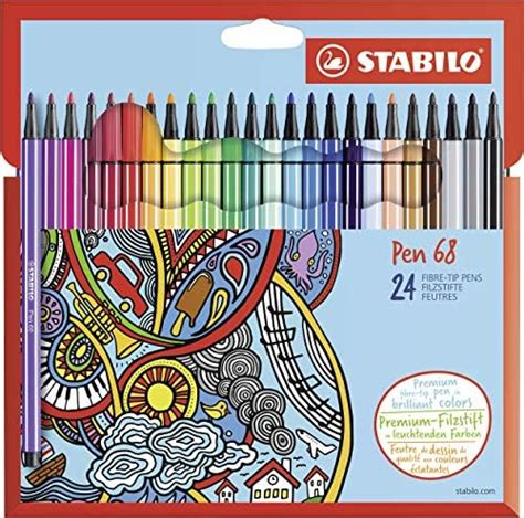 Premium Felt Tip Pen STABILO Pen 68 Pastel Wallet Of 15 Assorted