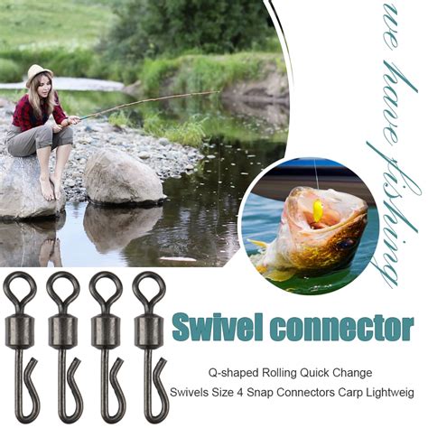 Fishing Connector Pin Bearing Rolling Swivel Q Shaped Swivels Fishing