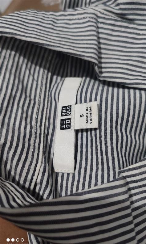 Kemeja Uniqlo Salur Fesyen Wanita Pakaian Wanita Atasan Di Carousell