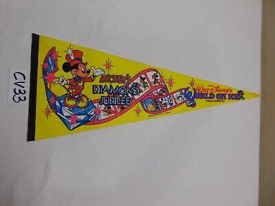 1988 Mickeys Diamond Jubilee Walt Disneys World On Ice Pennant