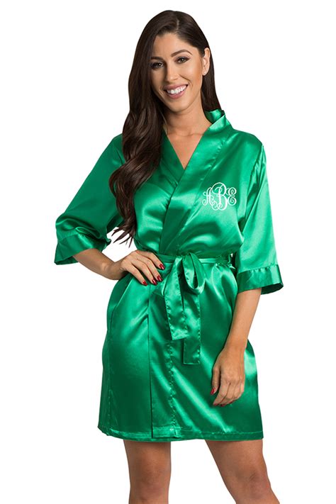 Personalized Embroidered Monogram Satin Robe Satin Robe Satin Bridal