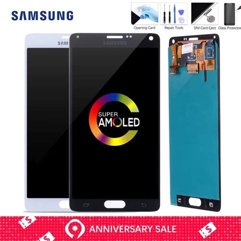 AMOLED Original Display For SAMSUNG Galaxy Note 4 LCD Touch Screen For