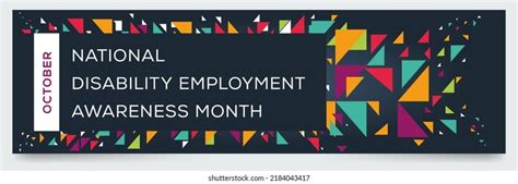 National Disability Employment Awareness Month Held Stock Vector