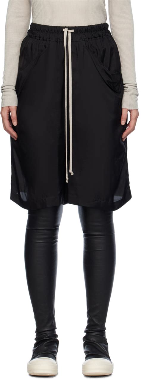 Rick Owens Short Noir Cordon Coulissant Ssense France