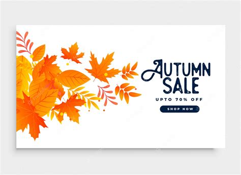 Free Vector Autumn Season Sale Banner Design With Leaves