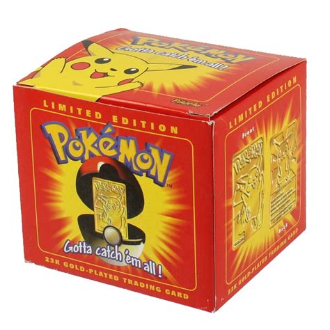 Pokemon Toys Burger King Gold Plated Trading Card Pikachu 025