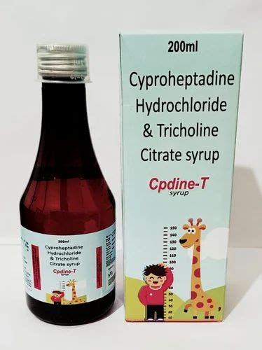 Mnb Cyproheptadine Hydrochloride Trichcholine Citrate Syrup Packaging