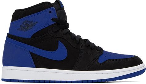 NIKE JORDAN Black & Blue Air Jordan 1 High Og Sneakers - Black/royal ...