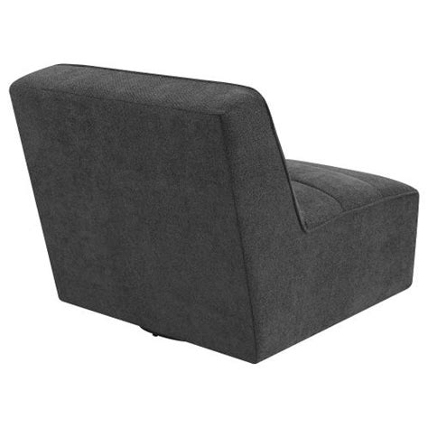 Cobie Upholstered Armless Swivel Chair Dark Charcoal Coast