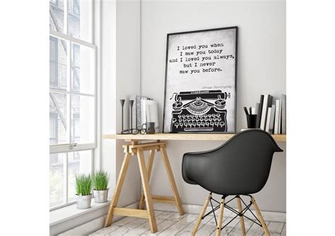 Ernest Hemingway I Loved You Quote Art Poster 24 Etsy