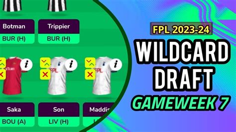 Fpl Gameweek Best Wildcard Draft Fantasy Premier League