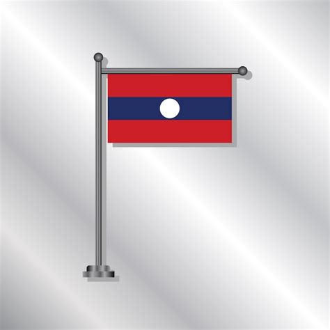 Ilustra O Do Modelo De Bandeira Do Laos Vetor Premium