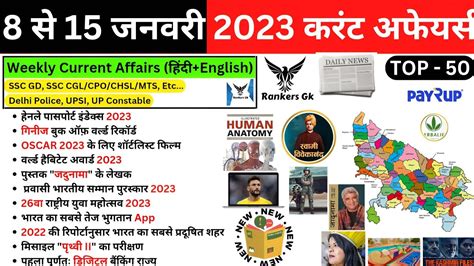 January Nd Week Current Affairs Rankers Gk Current Affairs